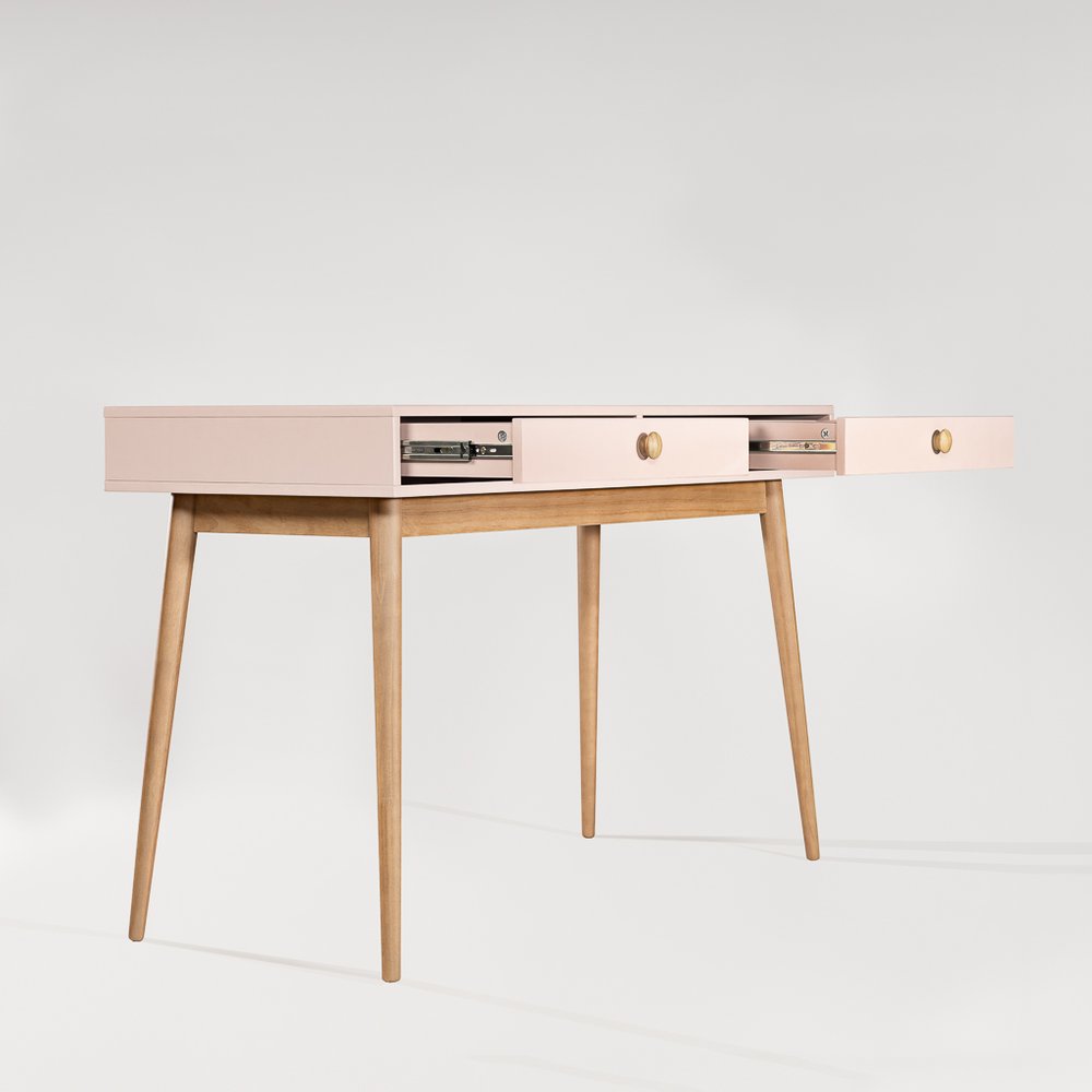 escrivaninha liva 2 gavetas rosa 2