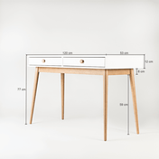 escrivaninha liva 2 gavetas branca cotas