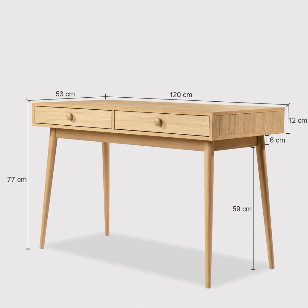 escrivaninha liva 2 gavetas madeira cotas