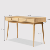 escrivaninha liva 2 gavetas madeira cotas