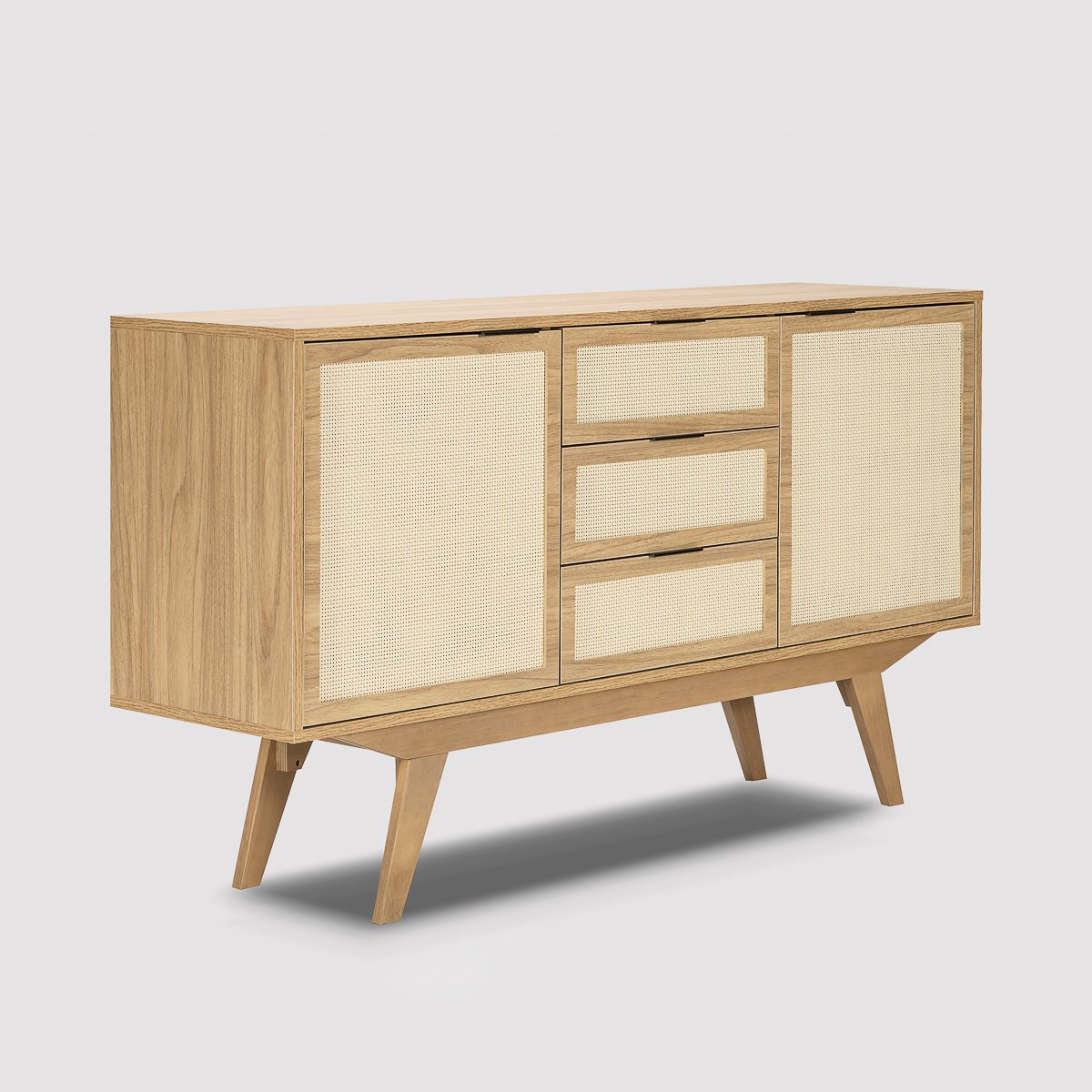 Balcão Alia 2 Portas 3 Gavetas 135 cm | Tauari - Telinha Rattan