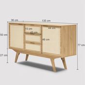 balcao alia 2 portas 3 gavetas cotas