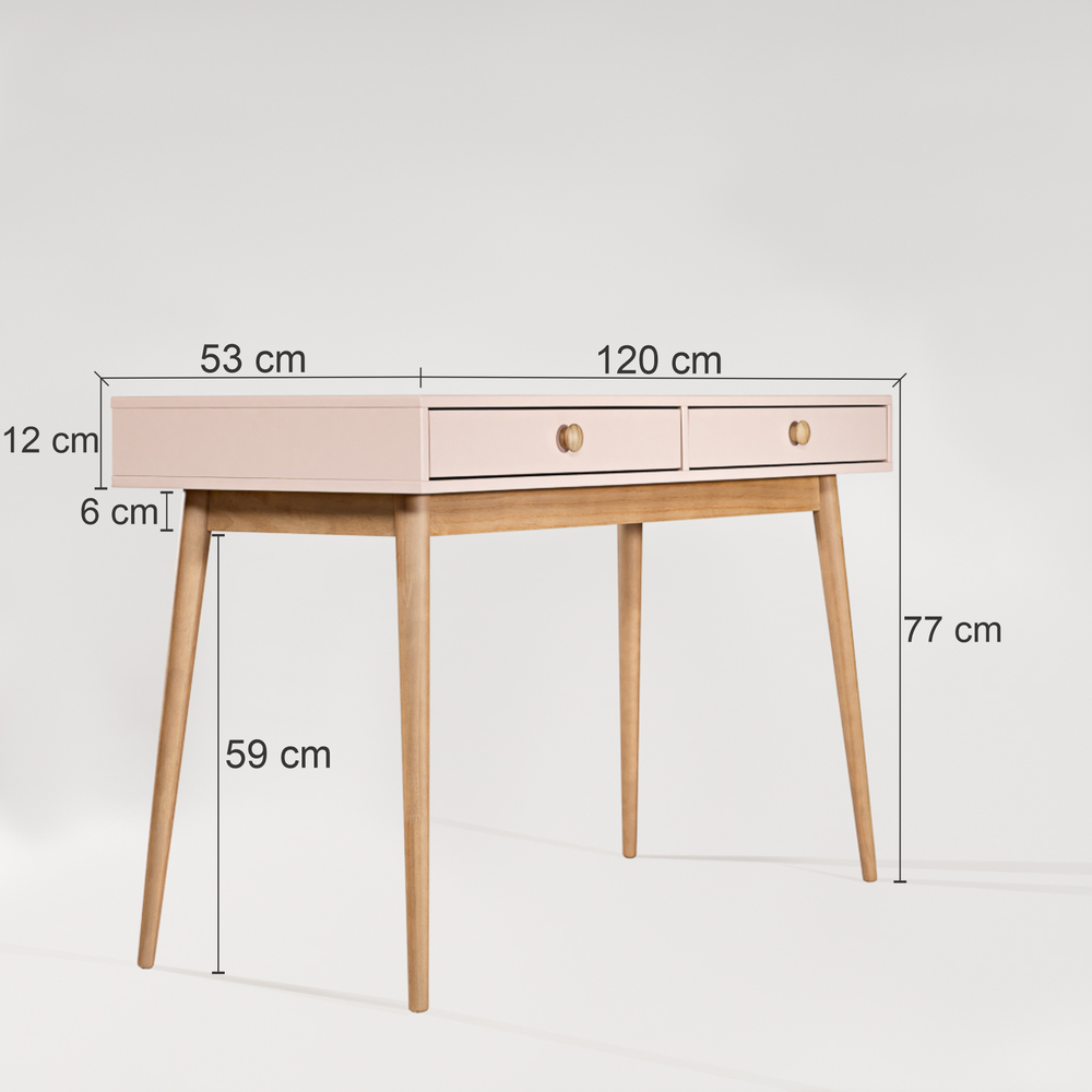 penteadeira rosa 2 gavetas