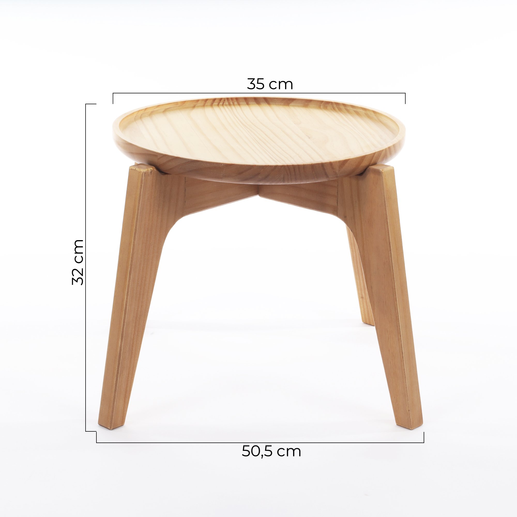 Mesa Lateral Bandeja Mel Escuro 35 cm x 30 cm