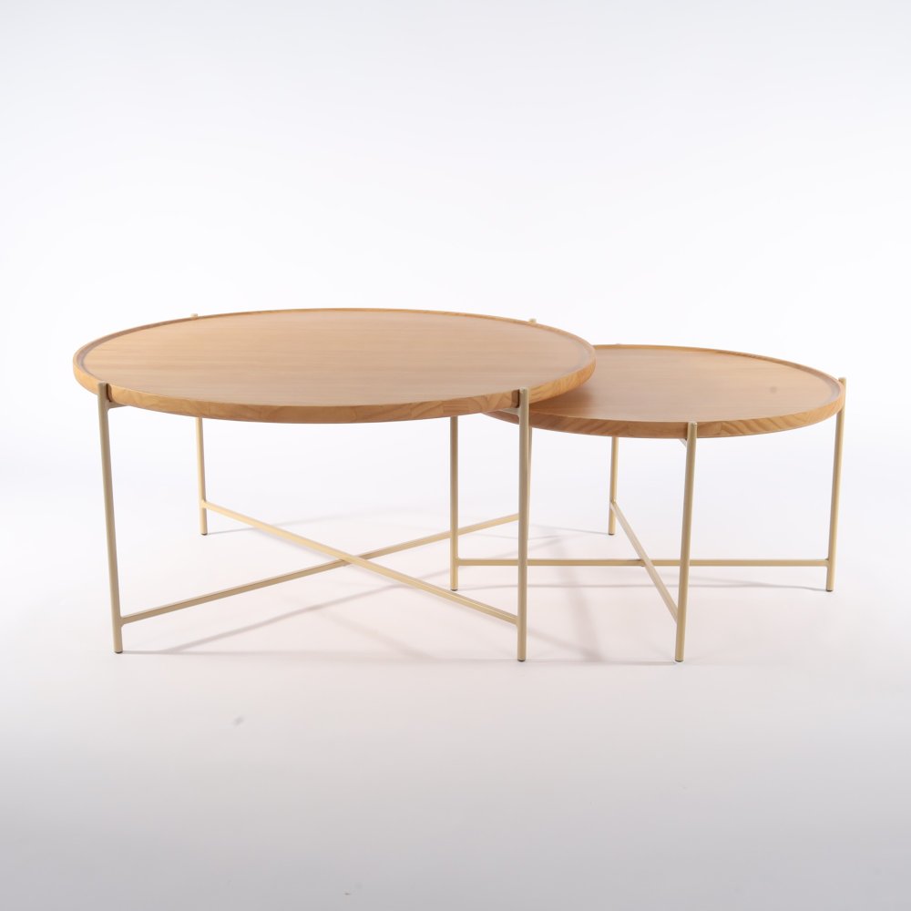 mesa de centro pe metal dourado alta 6