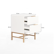 cotas de duas gaveta branca