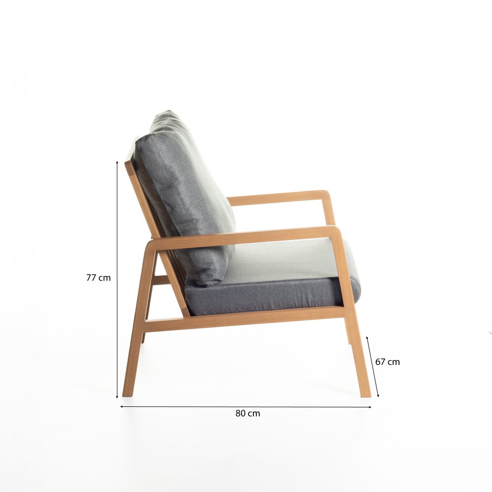 cotas da poltrona cinza escuro