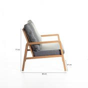 cotas da poltrona cinza escuro