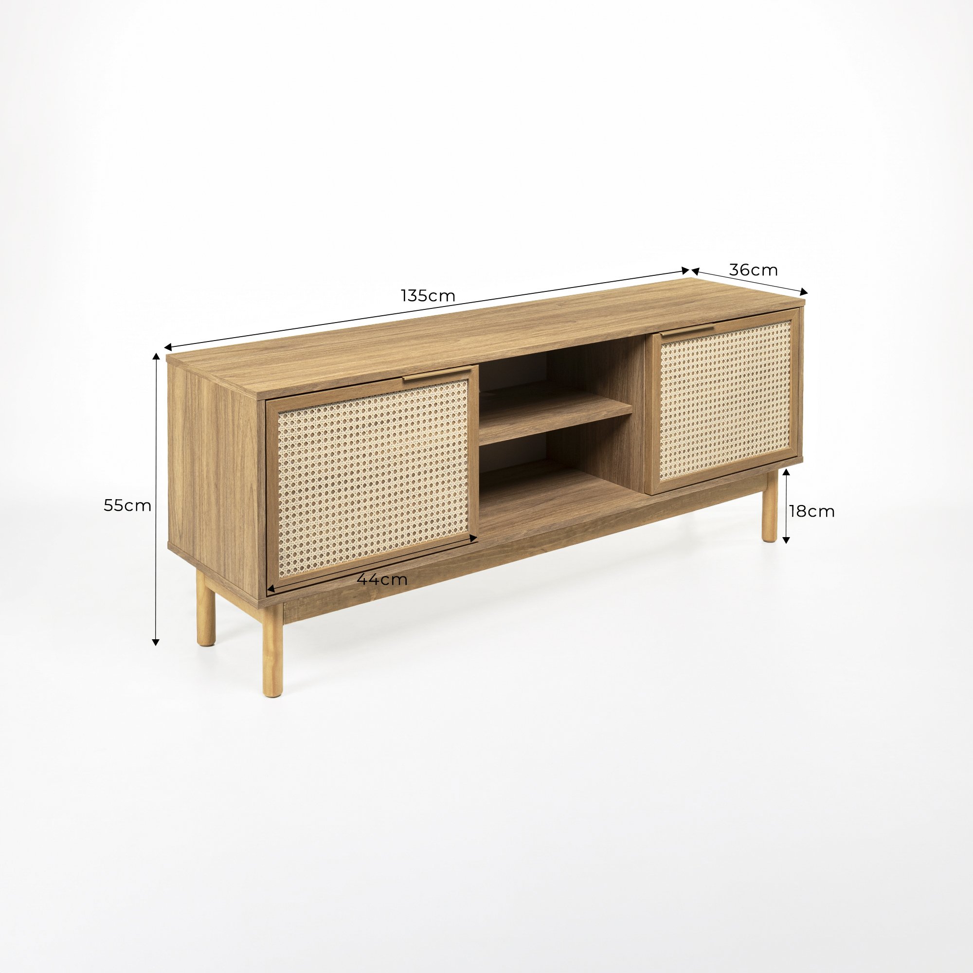 Rack Kaki 2 Portas 1 Nicho 135 cm | Tauari - Telinha Portuguesa