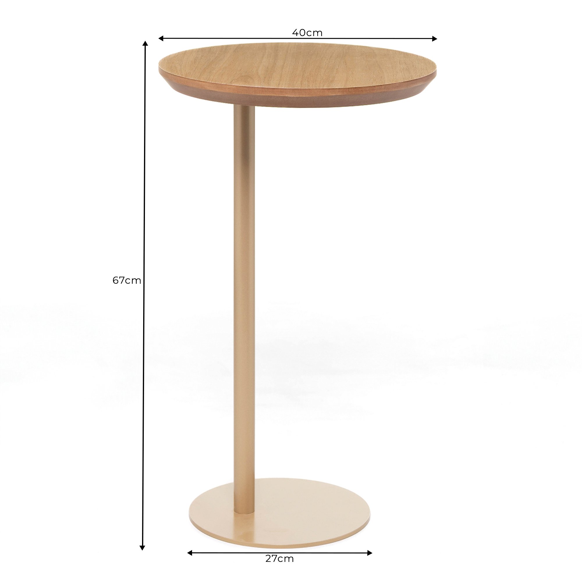 Mesa Lateral Sait 40 cm x 67 cm | Tauari - Dourado