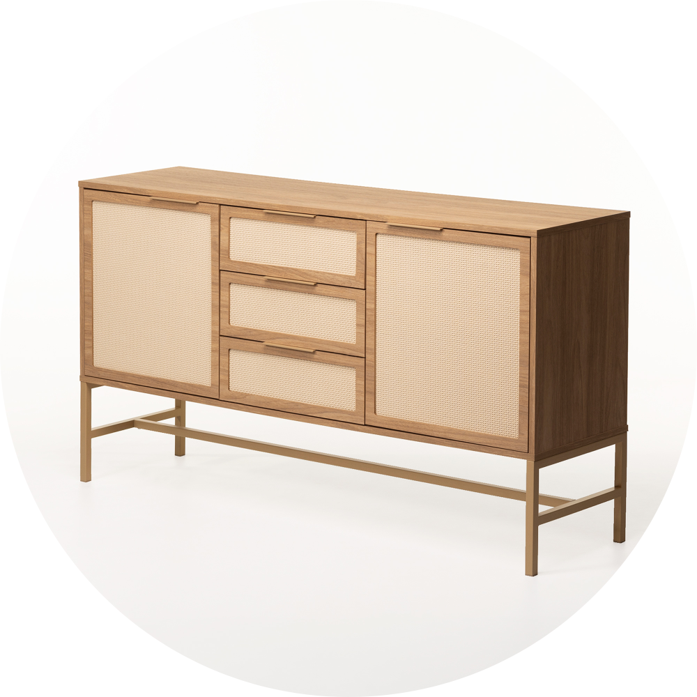 Balcão Square 135cm - Telinha Rattan