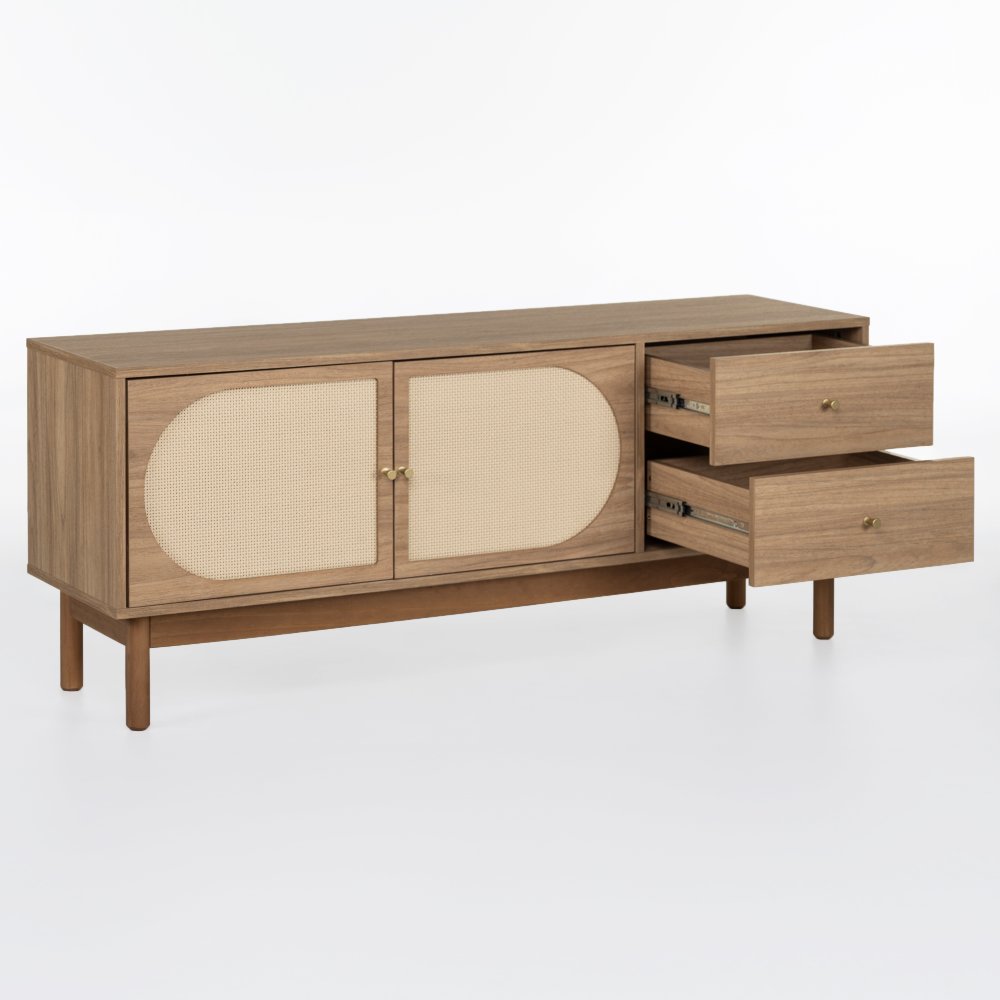 Rack Raj 55 cm x 135 cm x 36 cm Tauari Telinha Rattan