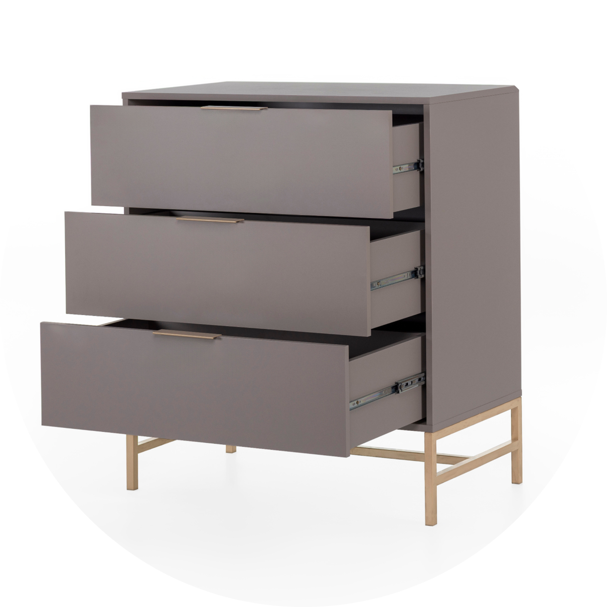 Estrutura da C&ocirc;moda Square 3 Gavetas