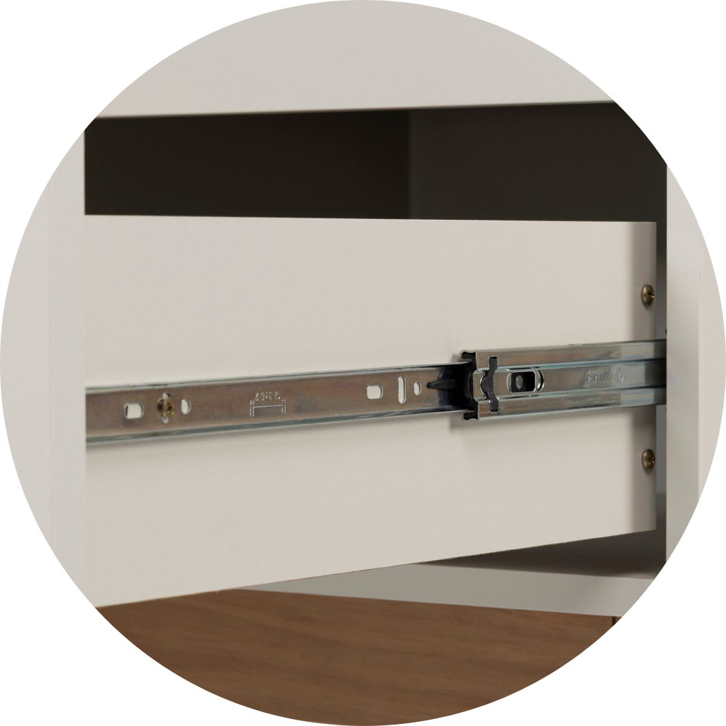 Detalhes da Mesa de Cabeceira Kaki