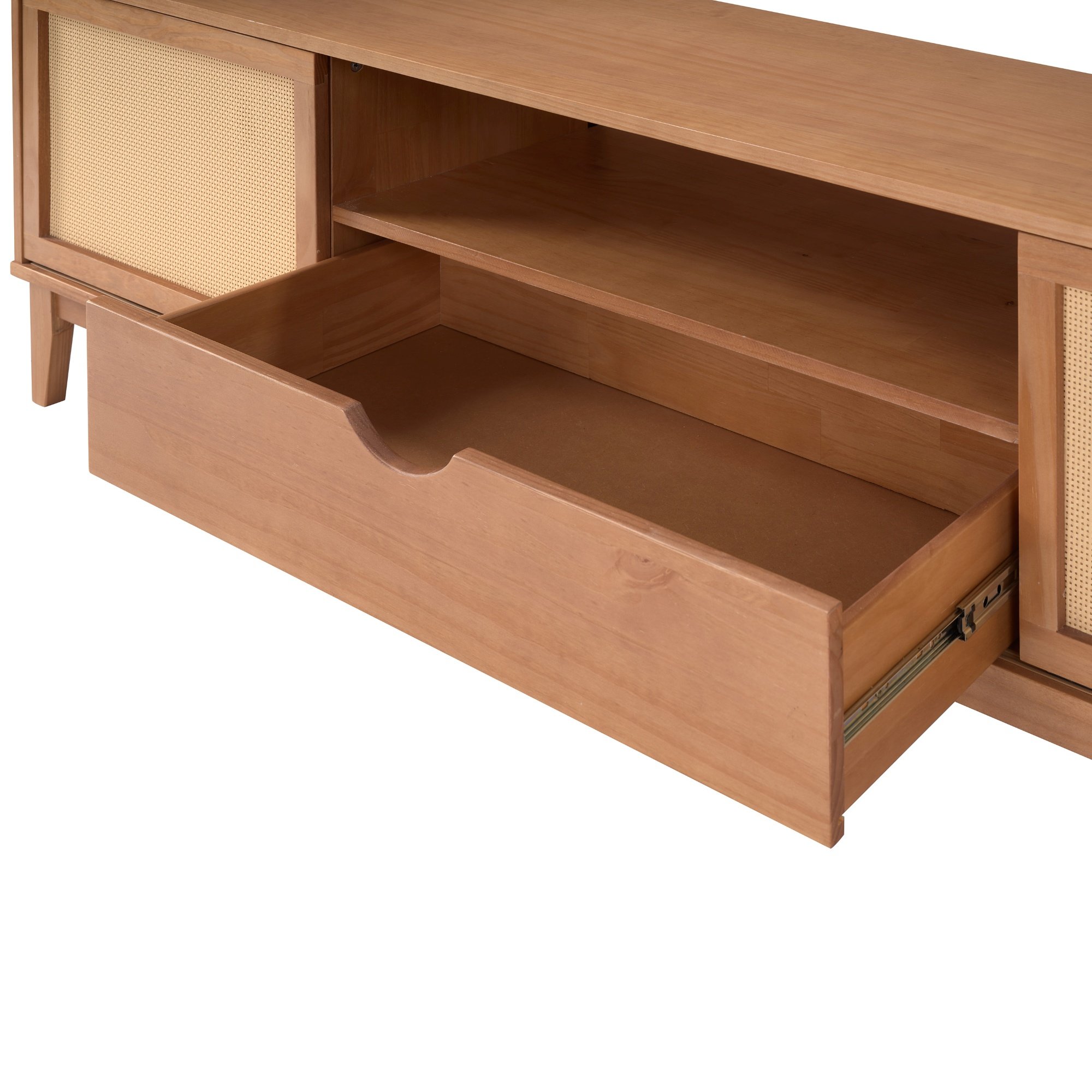 Rack Inari | 190 cm x 40 cm| Madeira Maciça com Palhinha | Caramelo